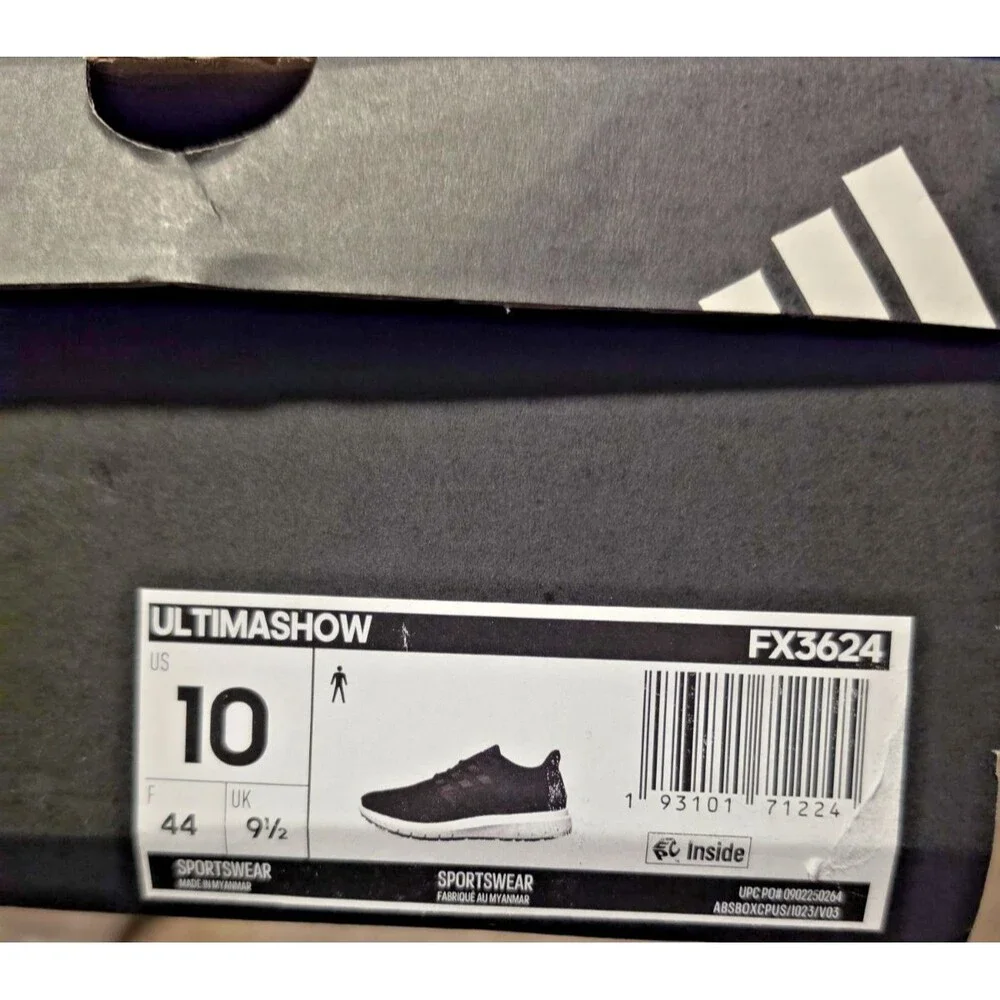 adidas Ultimashow Black White Running Shoes Men’s 10 Women’s 11.5 New FX3624